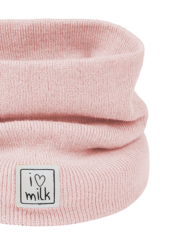 Kids powder pink knitted snood