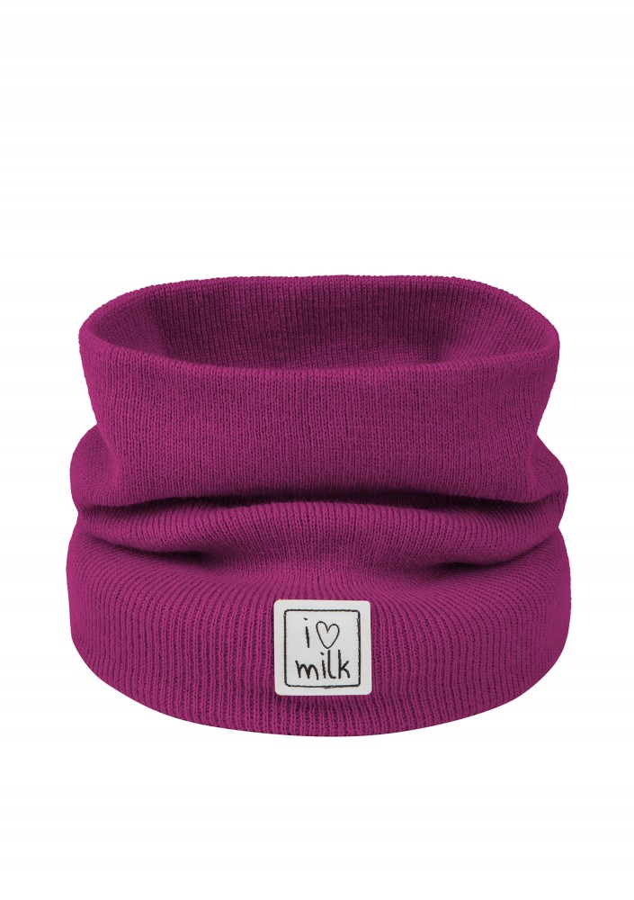 Kids blueberry pink knitted snood