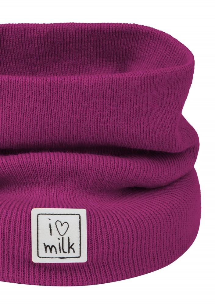 Kids blueberry pink knitted snood