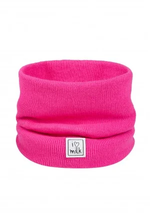 Kids neon pink knitted snood
