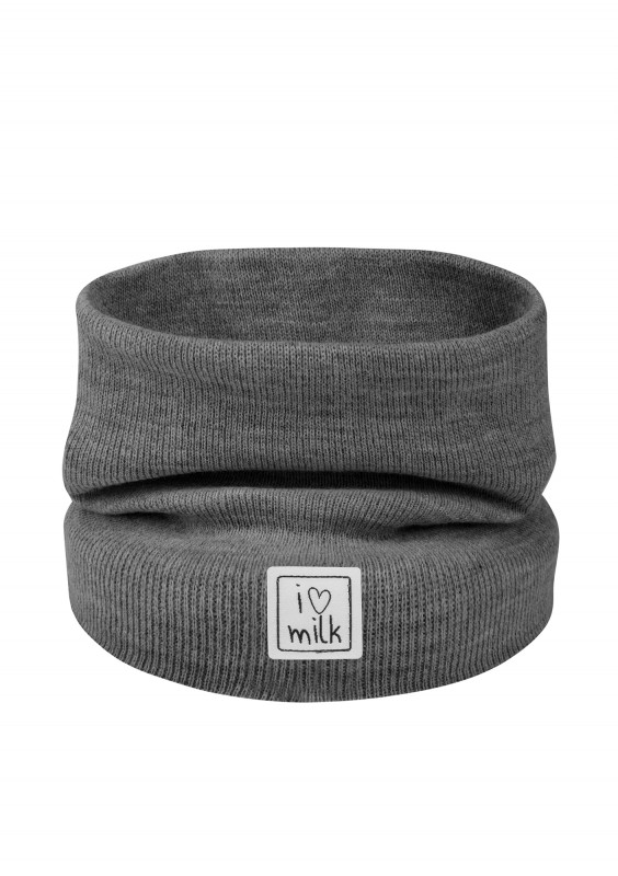 Kids graphite melange knitted snood