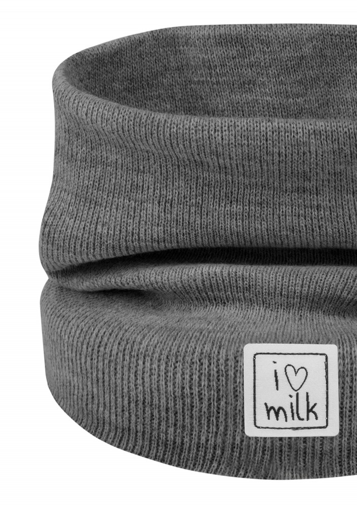 Kids graphite melange knitted snood