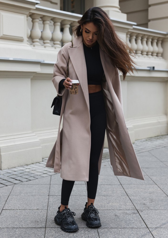 Salve - Beige chevron coat