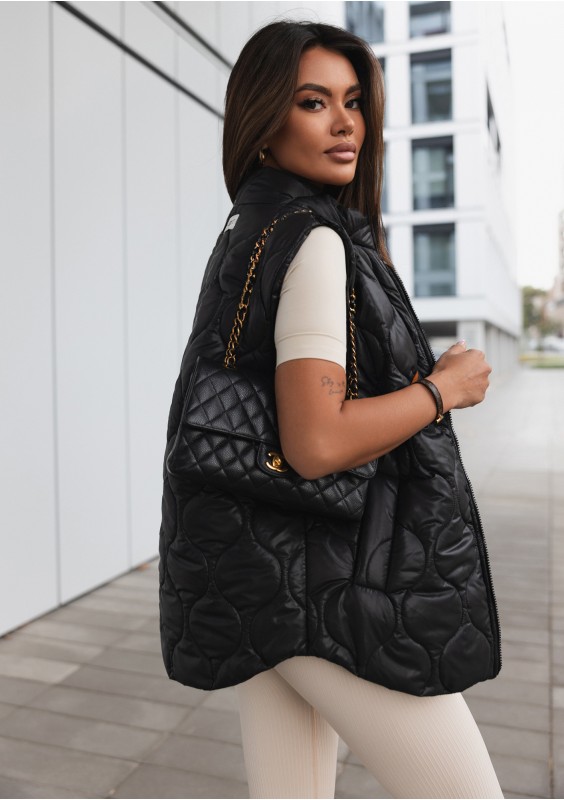 Cider - Black quilted sleeveless jacket