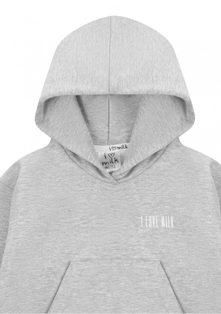 Pure - Bluza dziecięca z kapturem Grey Melange