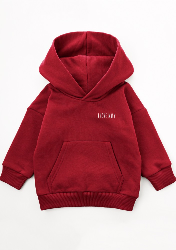 Pure - Bluza dziecięca z kapturem Cherry Red