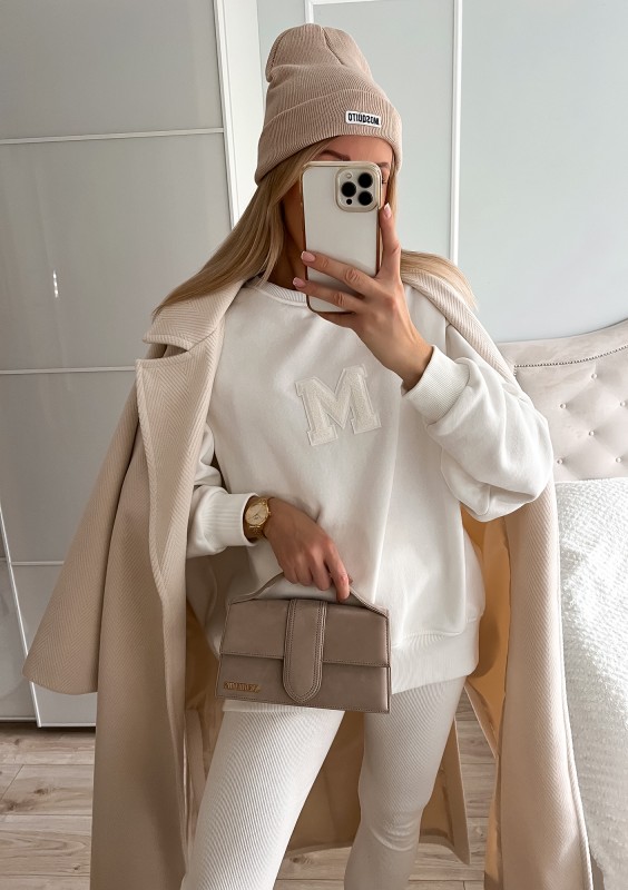 Vibe - Bluza oversize z Logo M Ecru