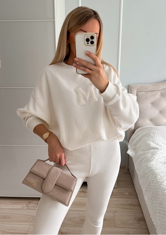 Vibe - Bluza oversize z Logo M Ecru