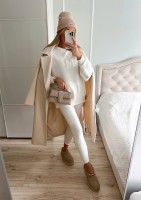 Salve - Creamy white chevron coat
