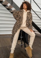 Blade - Leopard spots printed boucle coat