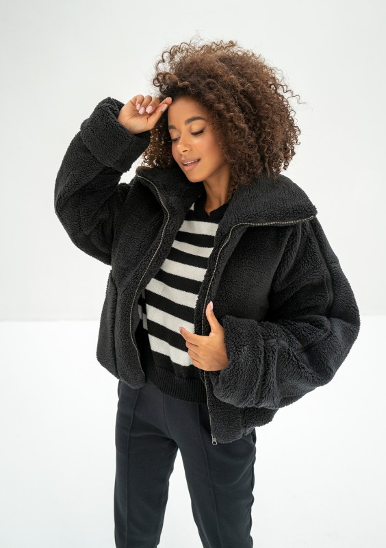 Uggy - Short black faux fur jacket