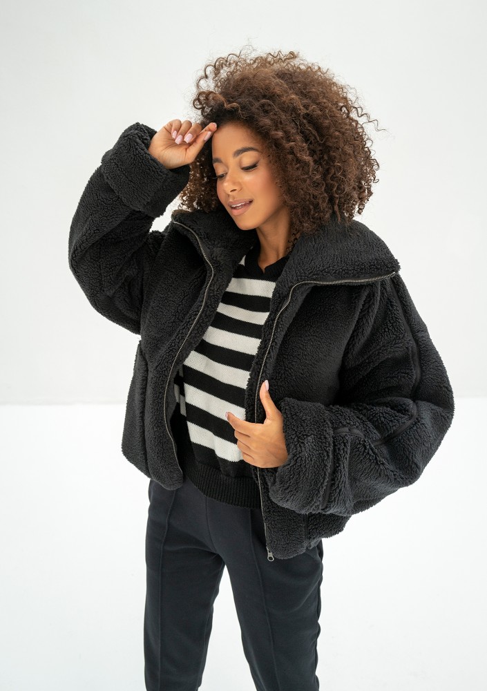 Uggy - Short black faux fur jacket