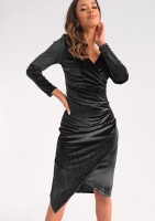 Elena - fitted black velvet dress