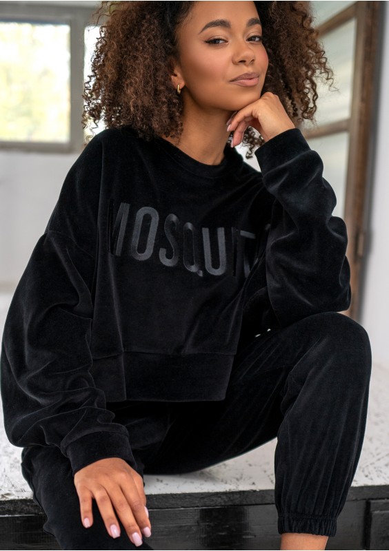 Shore Velvet - Bluza welurowa Black