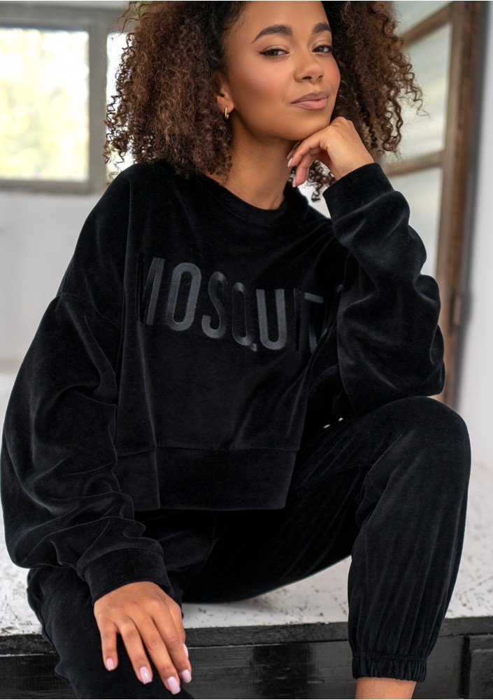 Shore Velvet - Bluza welurowa Black