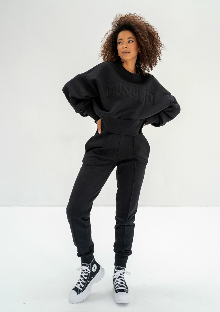 Shore Thin - Black sweatshirt with an embroidered logo