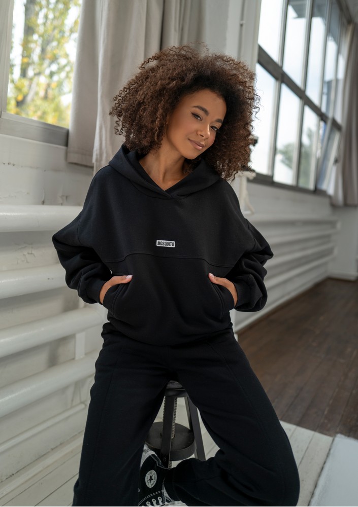 Camp - Bluza z kapturem i naszywką logo Black