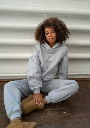 Camp - Bluza z kapturem i naszywką logo Grey Melange