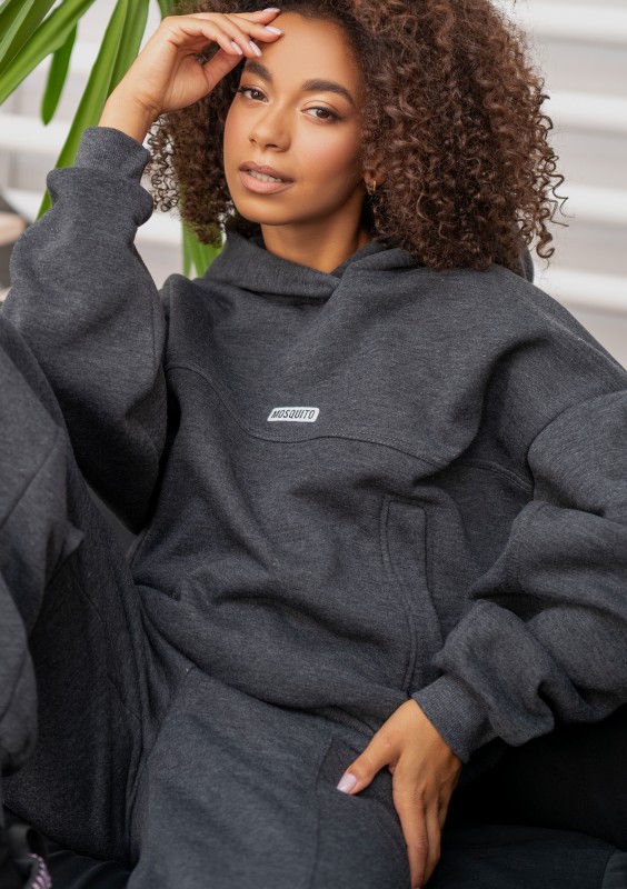 Camp - Bluza z kapturem i naszywką logo Dark Melange