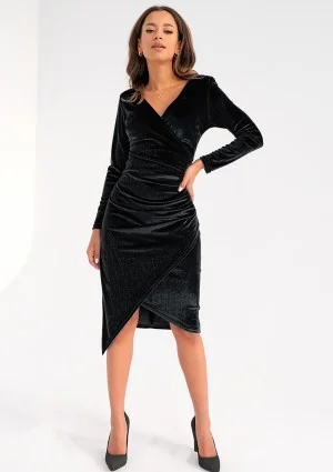 Elena - fitted black velvet dress