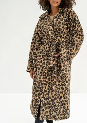Blade - Leopard spots printed boucle coat