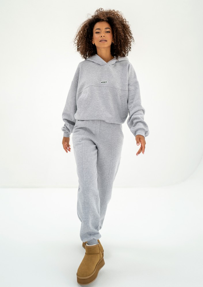 Camp - Bluza z kapturem i naszywką logo Grey Melange