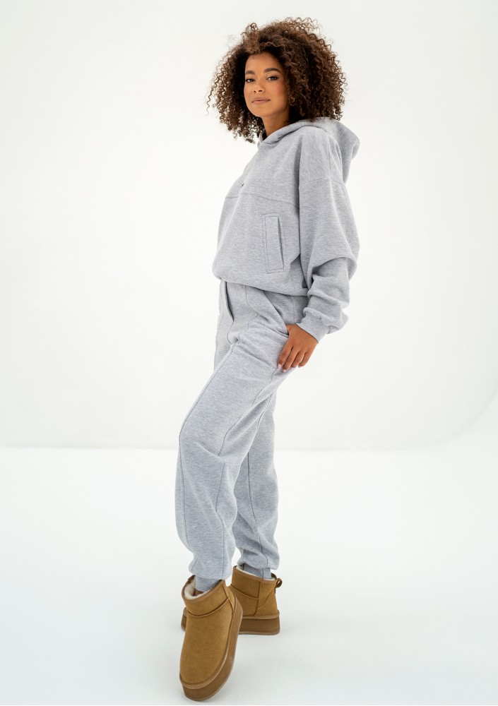 Camp - Bluza z kapturem i naszywką logo Grey Melange