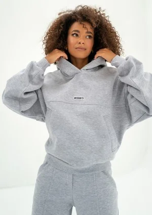 Camp - Bluza z kapturem i naszywką logo Grey Melange