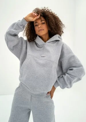 Camp - Bluza z kapturem i naszywką logo Grey Melange
