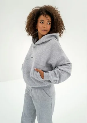 Camp - Bluza z kapturem i naszywką logo Grey Melange