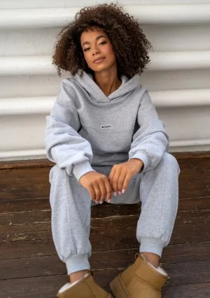 Camp - Bluza z kapturem i naszywką logo Grey Melange