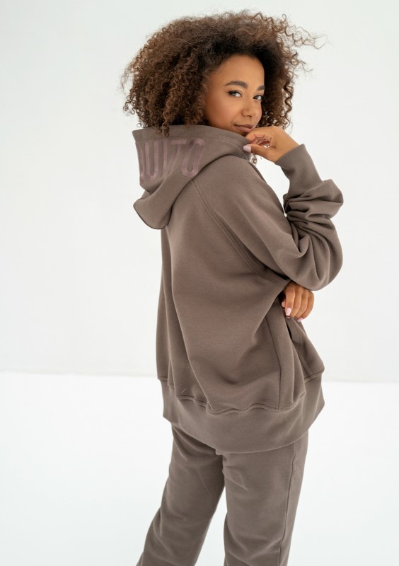 Hoody  - Bluza kangurka z haftowanym logiem Savannah Tan