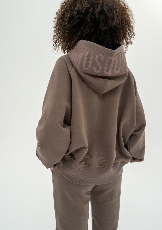 Hoody - Savannah tan brown oversize hoodie with an embroidered logo