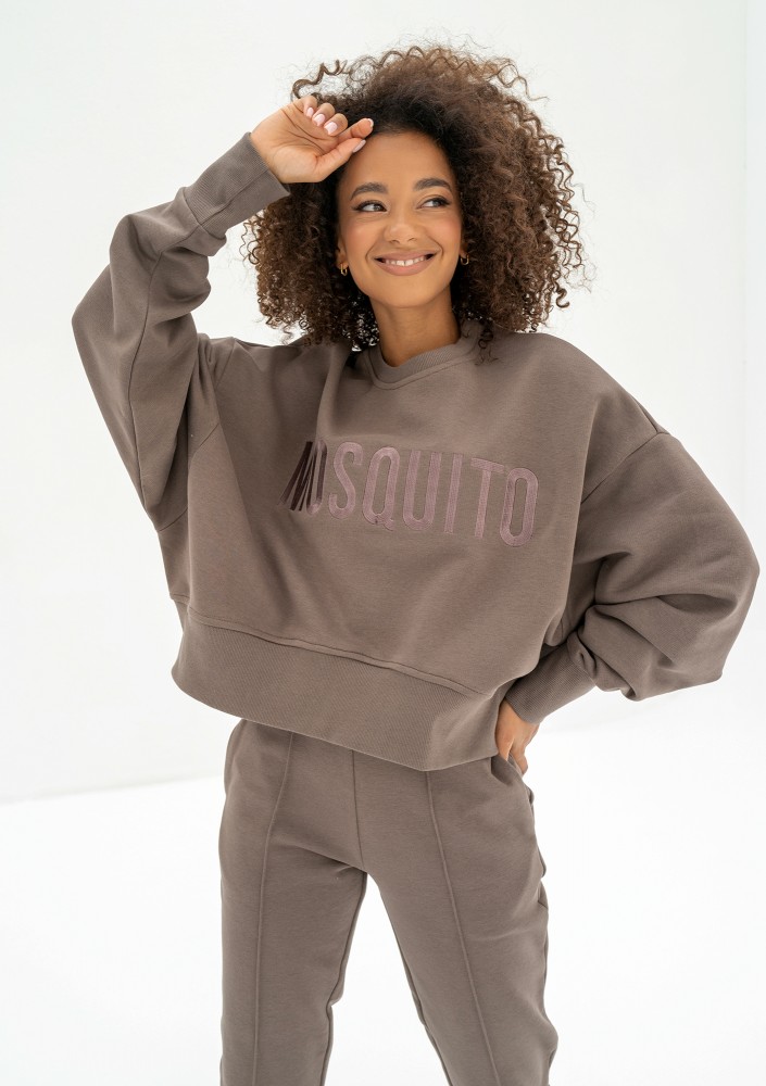 Shore Thin - Savannah tan brown sweatshirt with an embroidered logo