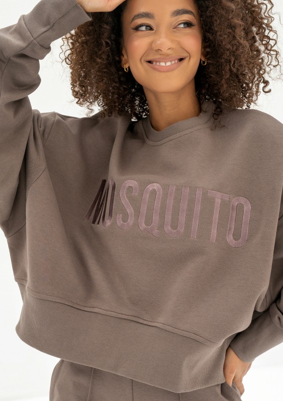 Shore Thin - Savannah tan brown sweatshirt with an embroidered logo