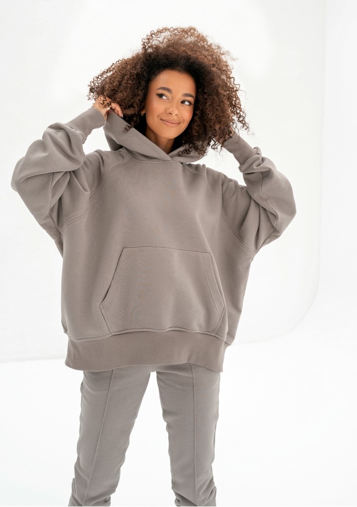 Hoody - Simply taupe oversize hoodie