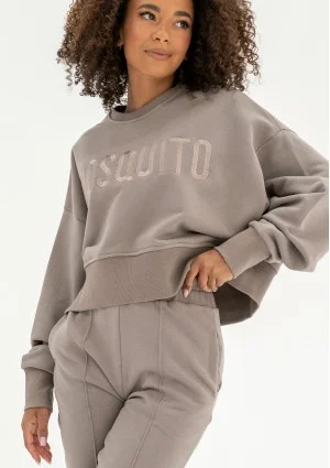 Shore Thin - Simply taupe sweatshirt with an embroidered logo