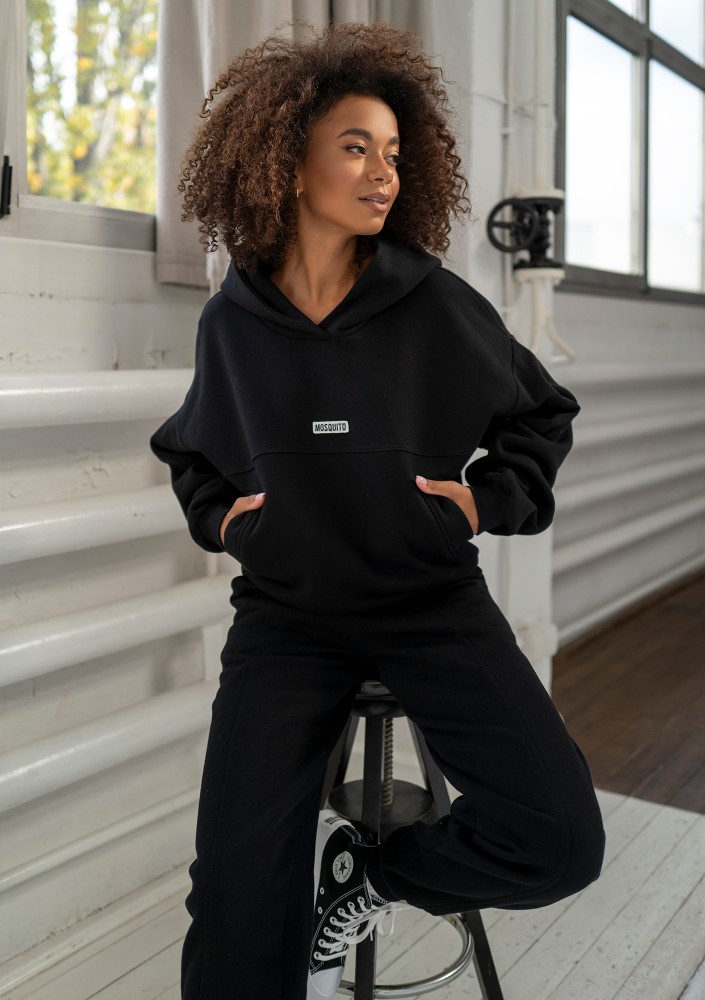 Camp - Bluza z kapturem i naszywką logo Black