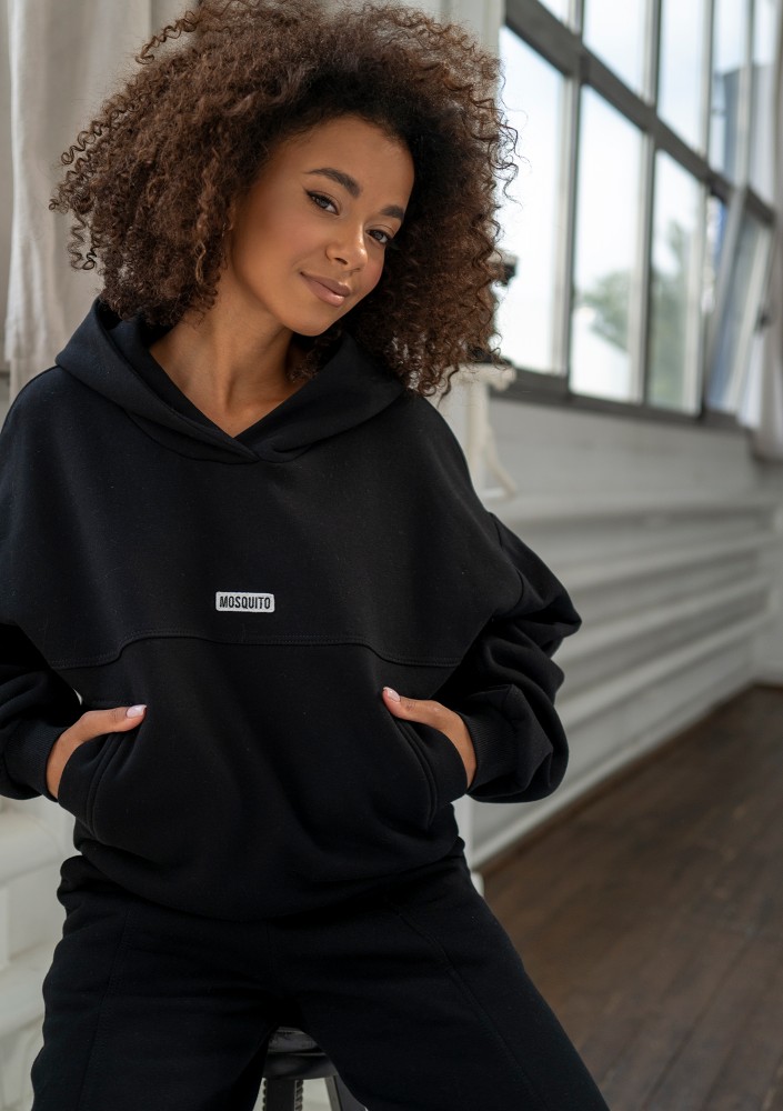 Camp - Bluza z kapturem i naszywką logo Black