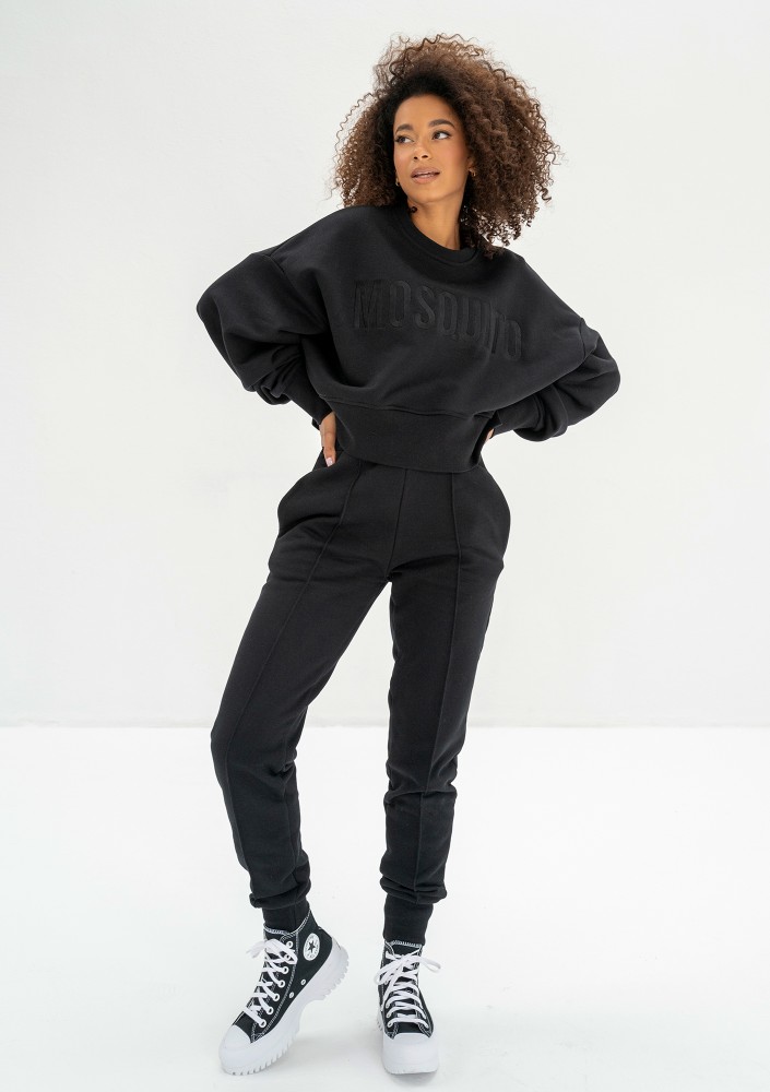 Shore Thin - Black sweatshirt with an embroidered logo