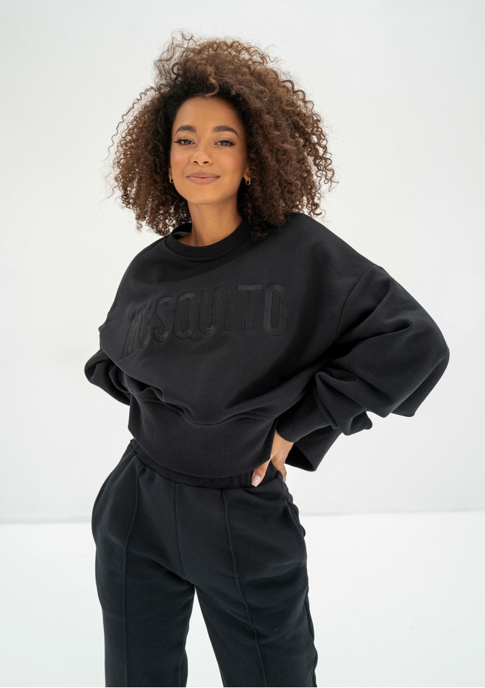 Shore Thin - Black sweatshirt with an embroidered logo