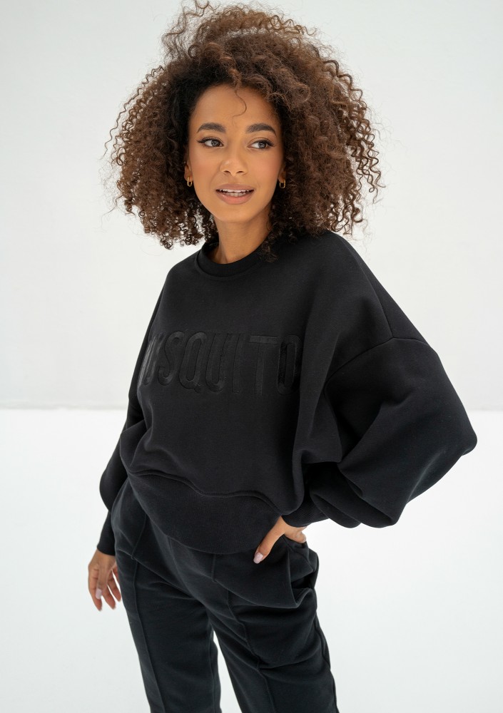 Shore Thin - Black sweatshirt with an embroidered logo