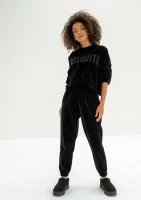 Icon Velvet - Black velour sweatpants