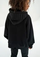Hoody - Bluza kangurka z haftowanym kapturem Black