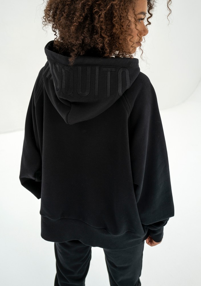 Hoody - Bluza kangurka z haftowanym logiem Black