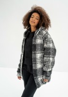 Furry - Checked boucle oversize jacket