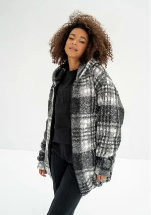 Furry - Checked boucle oversize jacket