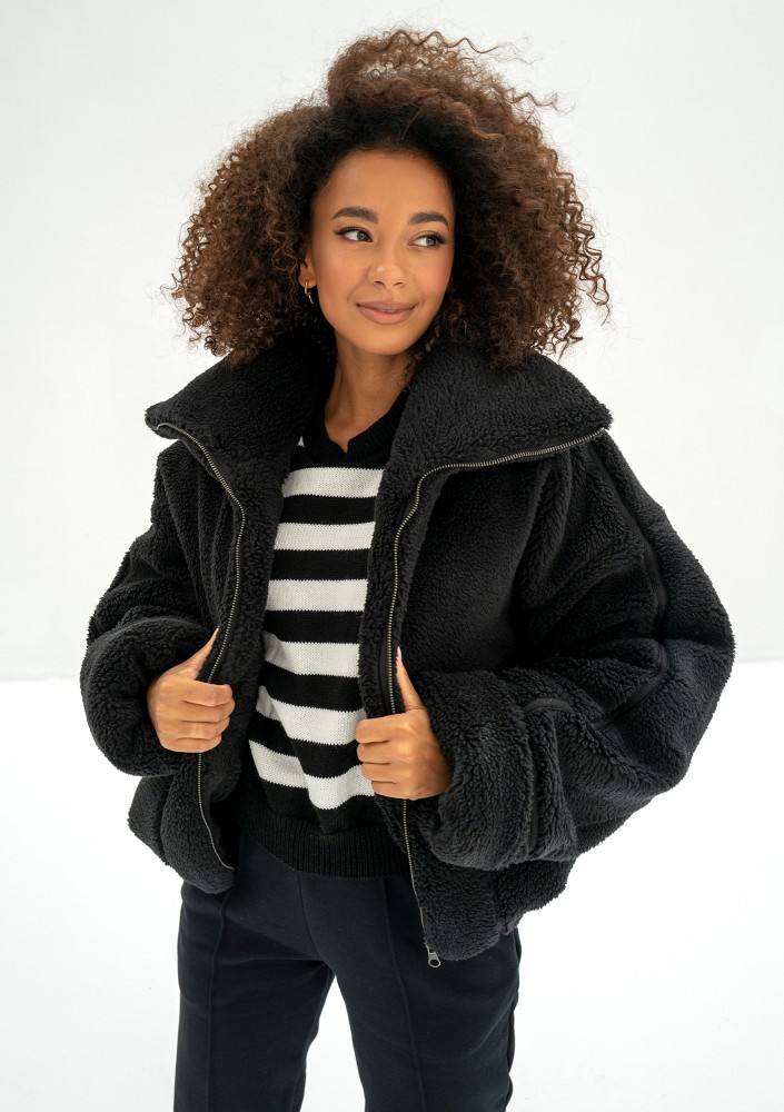 Uggy - Short black faux fur jacket