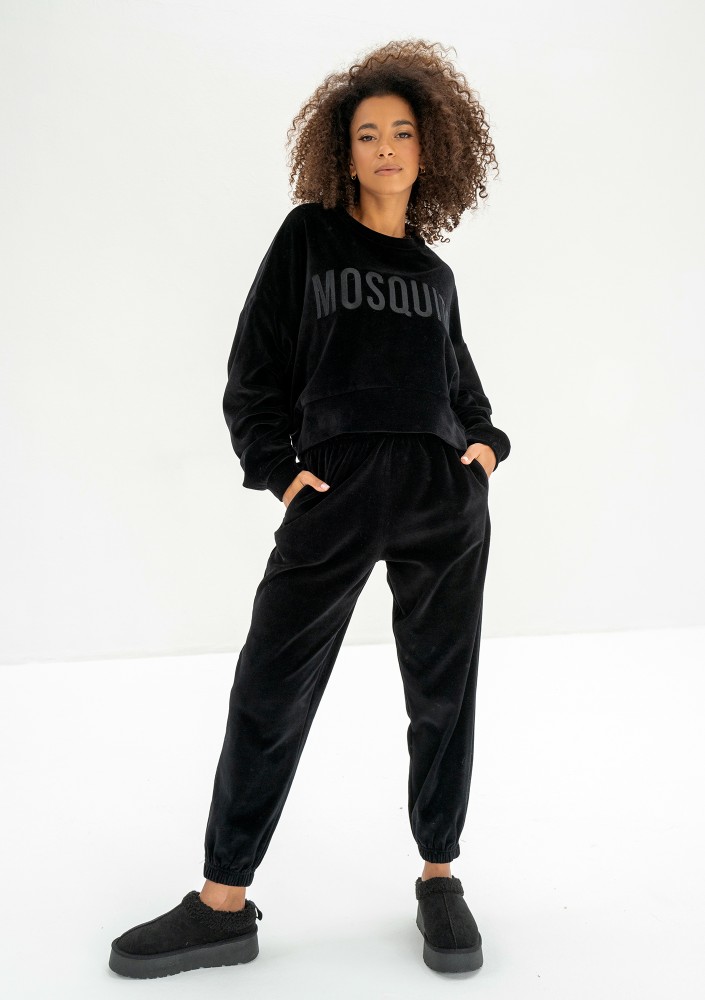 Shore Velvet - Bluza welurowa Black