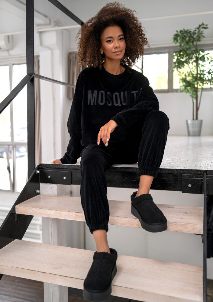 Shore Velvet - Bluza welurowa Black